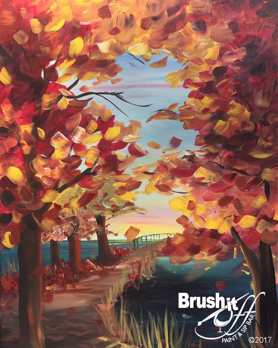 Easy steps to paint a sunset sky and a tree in acrylic paints