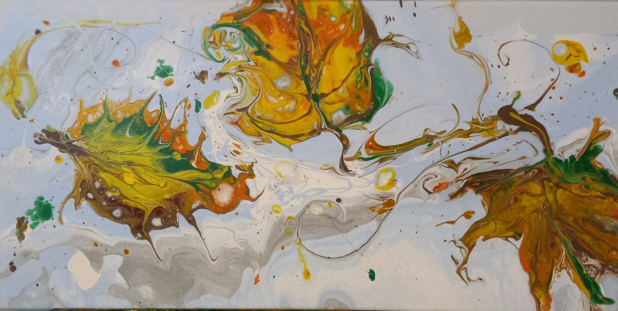 PAINT POURING – FALL LEAVES